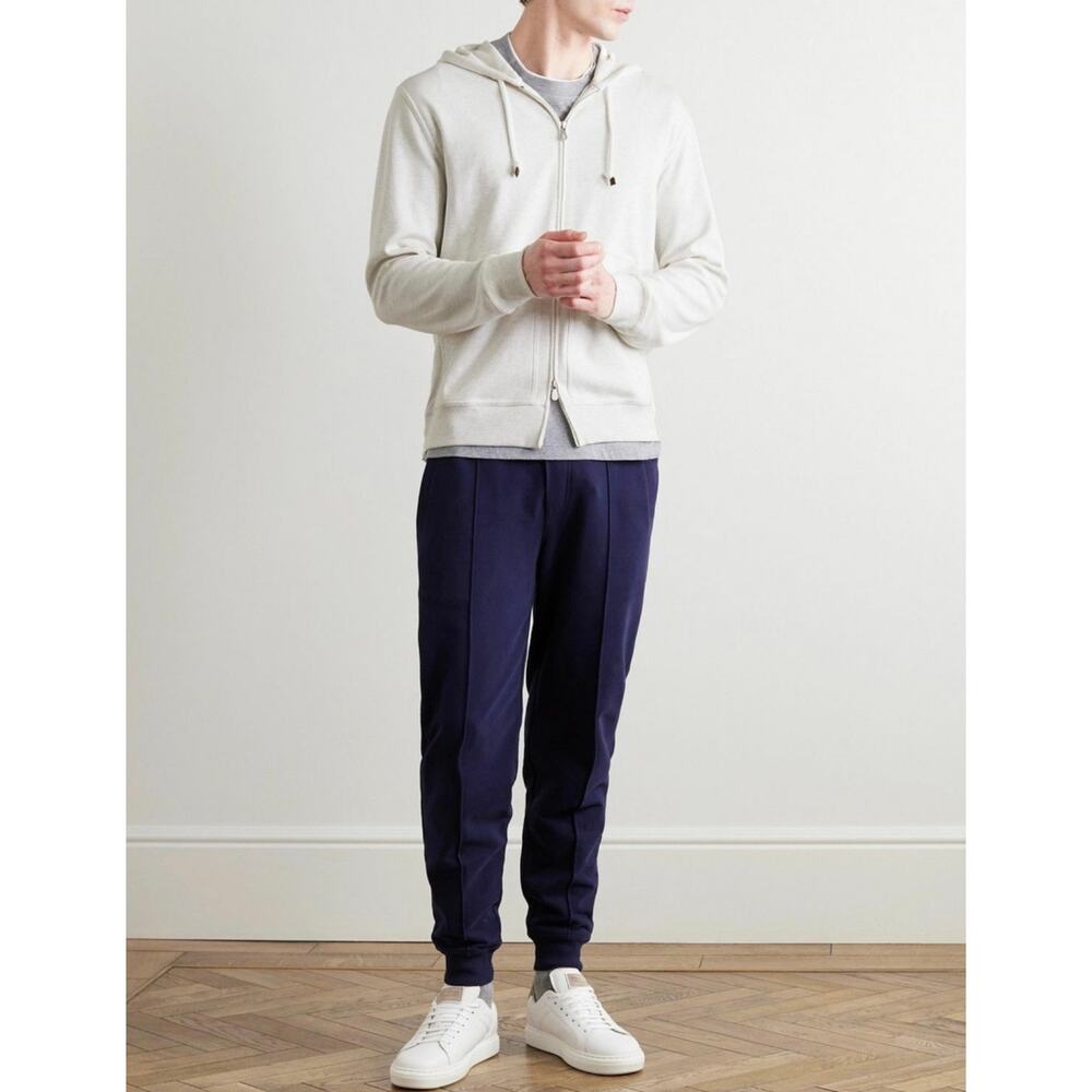 0224 Brunello Cucinelli Travelwear Cotton Zip Hoodie Men Size Small